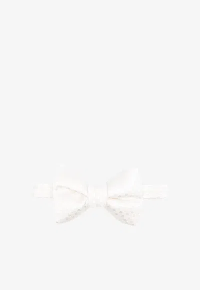 Tom Ford Polka Dot Bow Tie In White