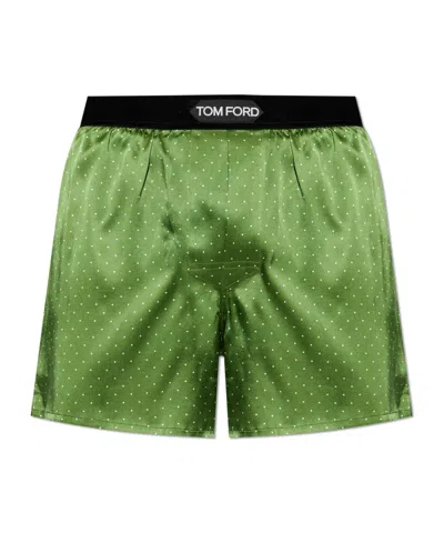 Tom Ford Polka-dot Boxers In Green
