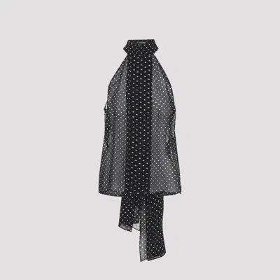Tom Ford Polka Dot Halterneck Top In Black