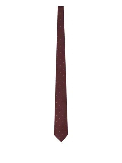 Tom Ford Polka-dot Jacquard Silk Tie In Burgundy