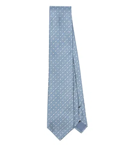 Tom Ford Polka Dot-jacquard Tie In Blue