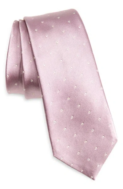 Tom Ford Polka Dot Mulberry Silk Satin Tie In Pink
