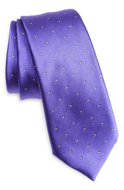 Tom Ford Polka Dot Mulberry Silk Satin Tie In Purple