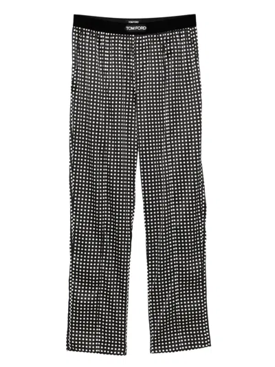Tom Ford Polka Dot Pyjama Trousers In Black