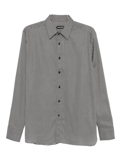 Tom Ford Polka Dot-pattern Shirt In Gray