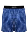 Tom Ford Polka-dot Pattern Silk Boxers In Blue