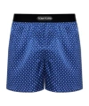 Tom Ford Polka-dot Pattern Silk Boxers In Blue