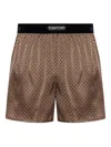 Tom Ford Polka-dot Pattern Silk Boxers In Brown