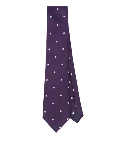 Tom Ford Polka Dot-pattern Silk Tie In Purple