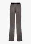 Tom Ford Printed Polka Dot Stretch Satin Pj Pants Trousers Multicolor In Gray
