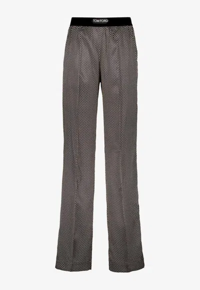 Tom Ford Polka-dot Pj Pants In Gray