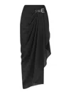 Tom Ford Polka-dot Sable Silk Wrap Skirt With Leather Detail In Black