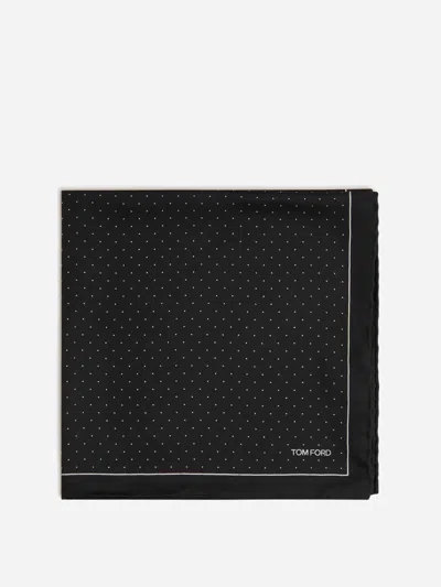 Tom Ford Polka Dot Scarf In Black