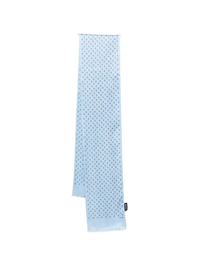 Tom Ford Polka-dot Scarf In Blue