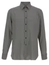 Tom Ford Black Polka Dot Lyocell Shirt In Gray