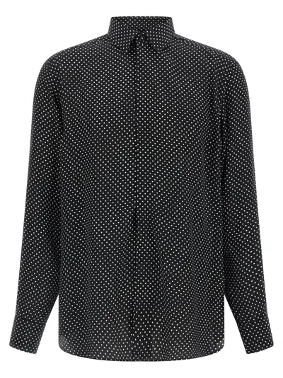 Tom Ford Polka Dot Shirt In Black
