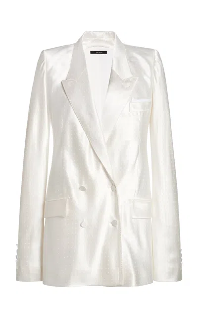 Tom Ford Polka-dot Silk-blend Blazer In Metallic