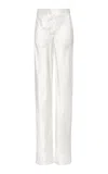 Tom Ford Polka-dot Silk-blend Straight-leg Pants In White