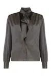 Tom Ford Polka-dot Silk Blouse In Black
