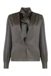 Tom Ford Polka-dot Silk Blouse In Black