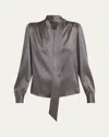 Tom Ford Polka Dot Silk Lavalliere Blouse