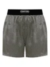 Tom Ford Shorts Stile Pigiama In Seta A Pois In Gray