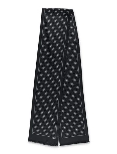 Tom Ford Polka Dot Silk Scarf In Black