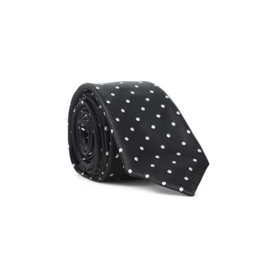 Tom Ford Polka Dot Silk Tie In Black