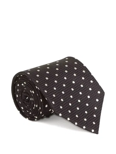 Tom Ford Polka-dot Silk Tie In Black