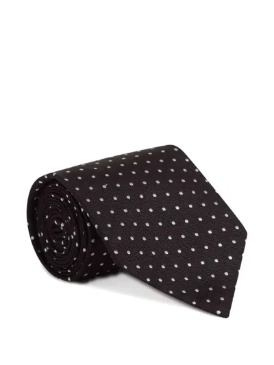 Tom Ford Polka-dot Silk Tie In Black