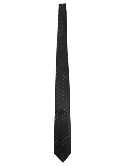 Tom Ford Polka Dot Silk Tie In Black