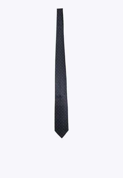 Tom Ford Polka Dot Silk Tie In Black