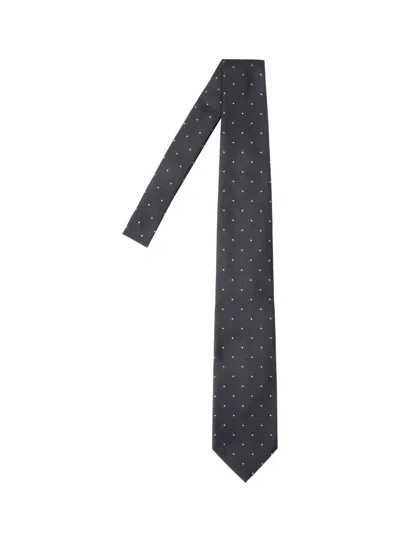 Tom Ford Polka Dot Silk Tie In Black