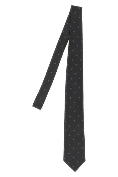 Tom Ford Polka Dot Silk Tie In Black
