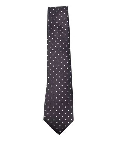 Tom Ford Polka-dot Silk Tie In Blue