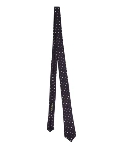 Tom Ford Polka-dot Silk Tie In Black