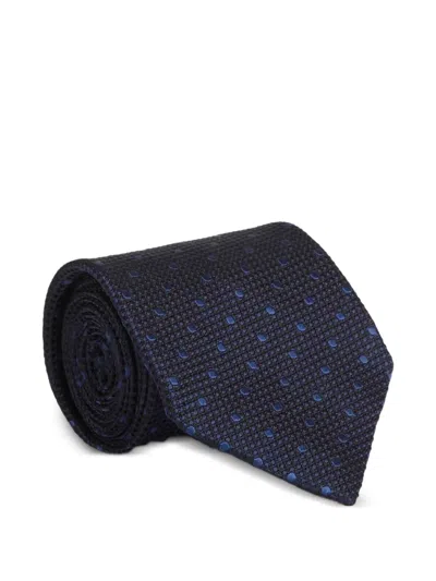 Tom Ford Polka-dot Silk Tie In Blue