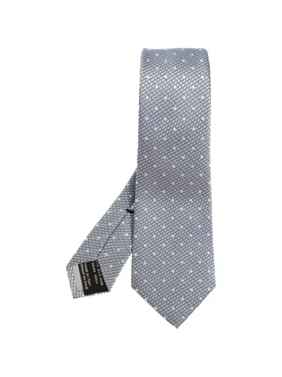 Tom Ford Polka-dot Silk Tie In Gray