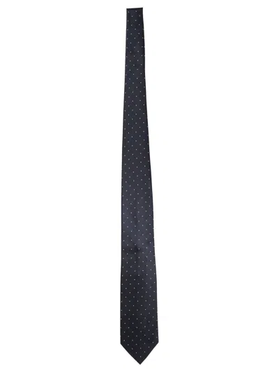 Tom Ford Polka Dot Silk Tie In Black