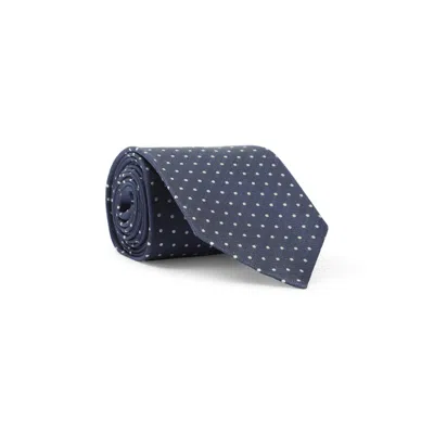 Tom Ford Mogador Polka Dot Mulberry Silk Tie In Hb785 Ink Blue