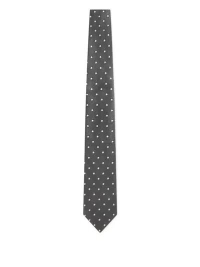 Tom Ford Polka-dot Silk Tie In Black