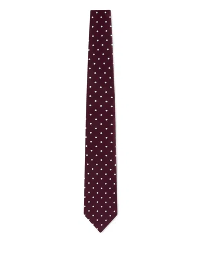 Tom Ford Polka-dot Silk Tie In Purple