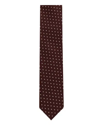 Tom Ford Polka-dot Silk Tie In Red