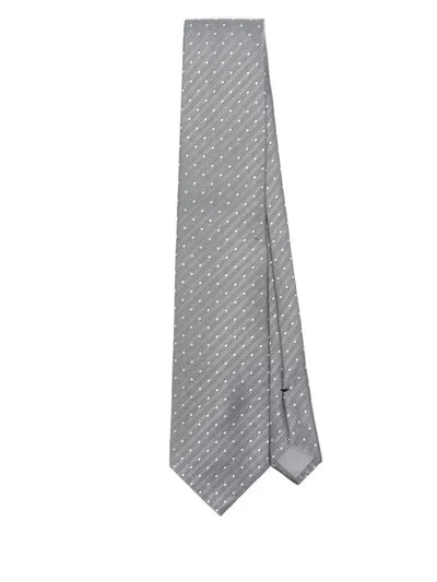 Tom Ford Polka-dot Tie In Grey