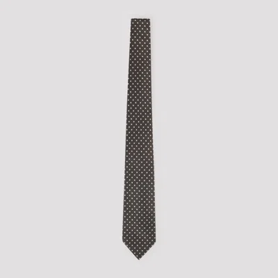 Tom Ford Polka Dot-print Tie In Brown