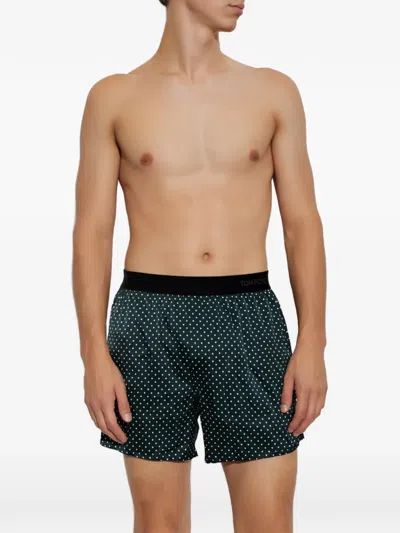 Tom Ford Polka-dot Boxers In Green