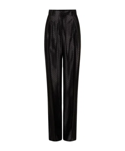 Tom Ford Polka-dot Jacquard Straight-leg Trousers In Black