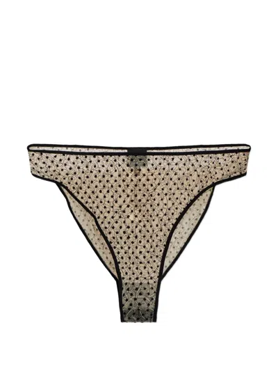 Tom Ford Polka-dot Lace Briefs In Brown