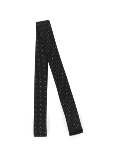 Tom Ford Polka-dot Scarf In Black