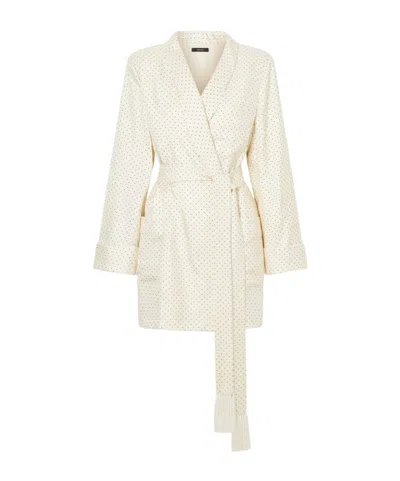 Tom Ford Polka-dot Silk Robe In Neutral